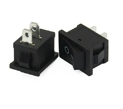 10pcs Black Rocker Switch 2 Pin KCD1-101 250V 6A Boatlike Switch 2 Pin