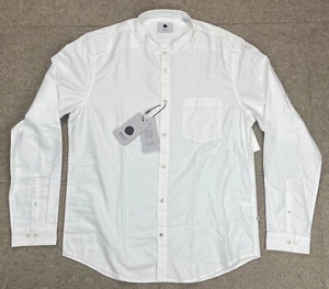 NN07 No Nationality Mr Porter Men's Grandad Collared Long Sleeve Shirt Size XL - Picture 1 of 15