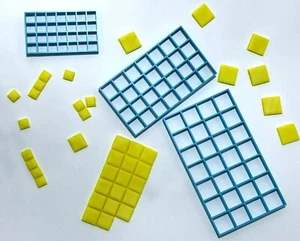 Multi Square Sharp Edge Cookie Fondant Cutter 1cm 1.5cm 2cm Set Minecraft cakes - Picture 1 of 8