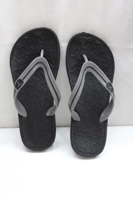 Orthotic Men's Flip Flops with Yoga Mat Soles Black/Gray Comfort foam/Rubber 6-7 - Image 1 of 4