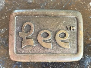 Vintage Brass LEE Belt Buckle LEE JEANS DENIM CO. - Picture 1 of 5