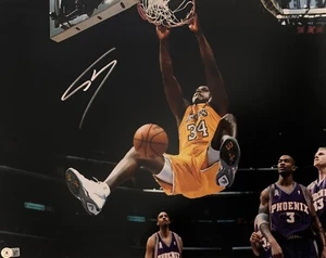 Los Angeles Lakers Shaquille O'Neal Signed 16x20 Photo BAS Beckett Witnessed - Picture 1 of 2