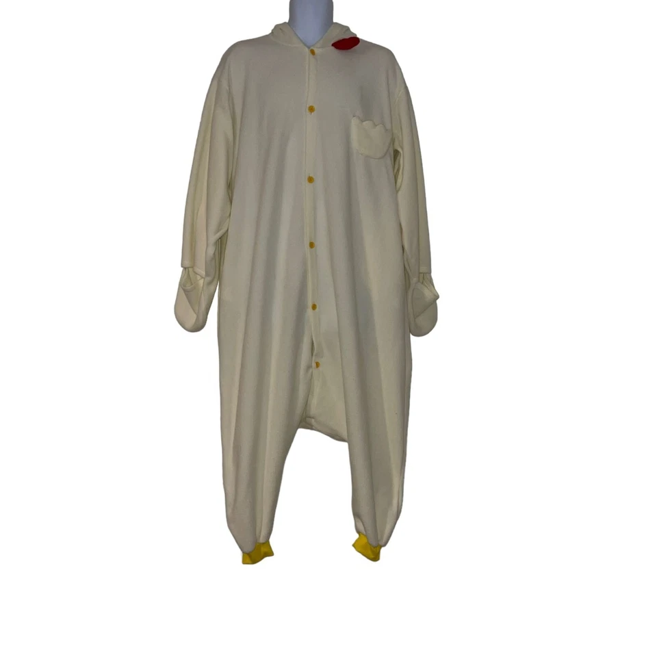 Traje de unión de gallo de lana disfraz para hombre M crema Halloween con capucha de gran tamaño Foto 1 de 4