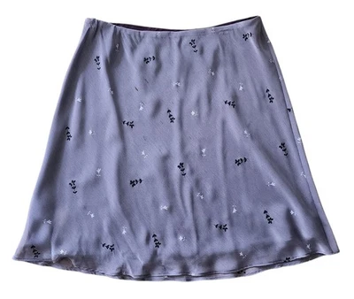 Falda Vintage Classiques Entier Petites Floral Línea A Púrpura Forrada Talla 14P Foto 1 de 4