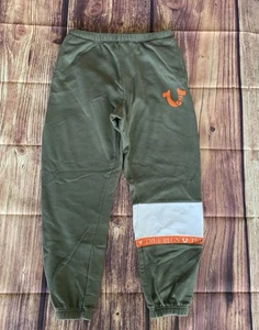 True Religion Men's Elastic Waist Side Pockets Tapered Leg Green Sweatpants M - Picture 1 of 8