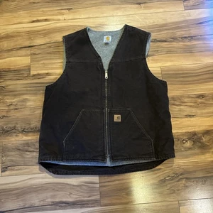 Carhartt Weste Herren XL Tall dunkelbraun V26 DKB Sherpa gefüttert Workwear - Bild 1 von 17