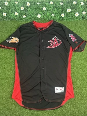 Authentic Majestic Angels Jersey Co-branded NHL MLB Ducks Night Size 48 RARE - Image 1 of 4