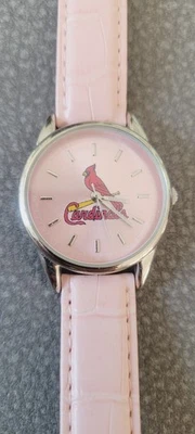 MLB Cardinals Pink Wrist Watch - Image 1 of 4