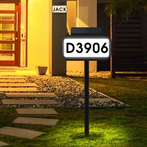 Solar House Numbers Address Sign, Tricolor & Brighter Address Plaque for Outs... - Picture 1 of 9
