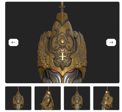 Nikko Industries 3D Designed 3D Printed Helmet Space Marines Custode - Image 1 of 4