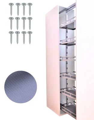 Cargo Dispensa Alta Estraibile 4 a 6 Ripiani H127-227cm Cucina Richiamo Soft - Image 1 of 4