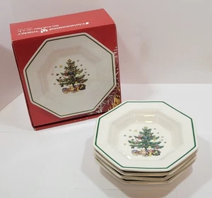 Nikko Christmastime Octagon 8 1/8" Rim Soup Plate Bowls-Set of 4 w/Original Box - Picture 1 of 16