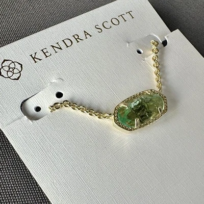 Nuevo Collar Colgante Kendra Scott Signature Elisa; Oro/Verde en Tarjeta Pendiente Foto 1 de 4