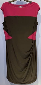 Damen 14 ärmelloses Stretchkleid schwarz weinrot Designer inspiriert American Living  - Bild 1 von 6