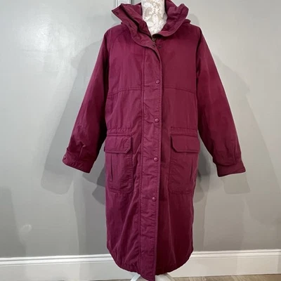 Abrigo Parka LL Bean Largo GoreTex Plumón de Ganso Puffer Mujer/Med/Borgoña/Capucha Foto 1 de 4