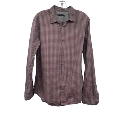 Camisa de hombre VINCE con botones a cuadros manga larga púrpura/malva talla grande Foto 1 de 4