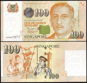 SINGAPORE 100 dollari con 2 stelle solide 2018 P-50 UNC non circolata - Foto 1 di 2