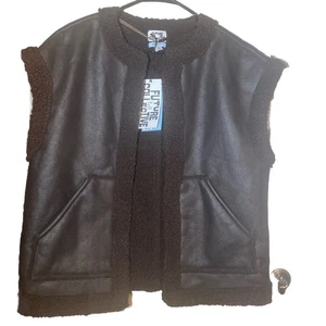 Future Collective Reese B Women's Open Front Casual Faux Shearling Vest Small BR - Picture 1 of 7