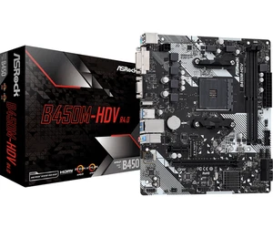 ASROCK B450M-HDV r4.0 Micro ATX Płyta główna AMD AM4 Socket DDR4 - Zdjęcie 1 z 5