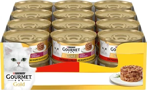 Gold Intrecci Di Gusto Cibo Umido per Gatti Adulti Bocconcini Con Pollo E Manzo - Foto 1 di 12