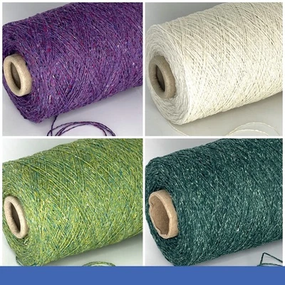 Tweed SILK WOOL BLEND Yarn Cone SOCK FINGERING WEIGHT Knitting *USA TARIFF FREE* - Image 1 of 2
