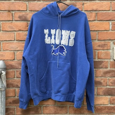 Vintage 90s Detroit Lions Majestic Hooded Sweatshirt Hoodie 2XL Embroidered - Image 1 of 4