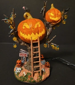 Lemax Spooky Town Halloween Village Pumpkin Tree House 14856 Evil Scary - Imagen 1 de 16