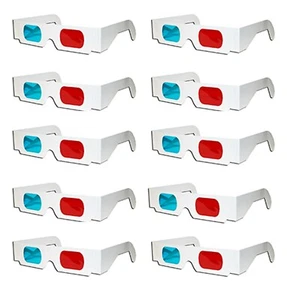 10 Red Cyan Anaglyph PRO-ANA Cardboard Glasses - VIRTUALLY NO GHOSTING - Picture 1 of 2