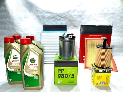 KIT TAGLIANDO VW VOLKSWAGEN POLO 9N 1.4 TDI DAL 2001 AL 2009 CASTROL 5W30+FILTRI - Imagen 1 de 4