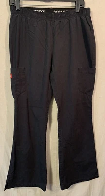 Pantalones Médicos Dickies Para Mujer Pequeños Negros Largos Altos Cintura Elástica con Bolsillos para las Piernas Foto 1 de 4