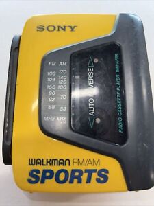 Sony Walkman Sports WM-AF59 FM/AM Cassette Radio Yellow Tested/Working