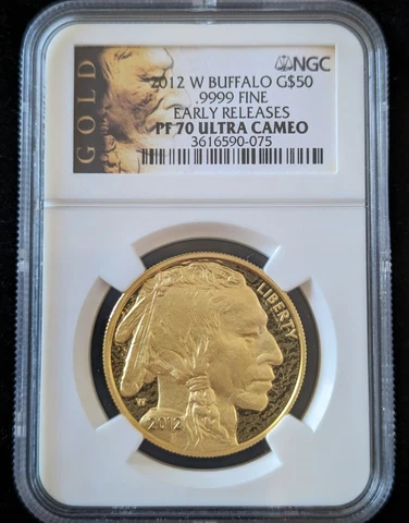 2012 W Buffalo G$50 NGC PF70 Ultra Cameo Gold .9999 Fine Early Releases Cover