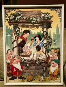 Póster raro vintage de Disney Blancanieves siete enanos y príncipe encantador de deseos - Imagen 1 de 2