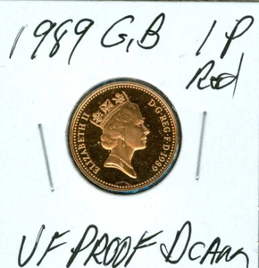 1989 GREAT BRITAIN 1 PENCE ULTRA FINEST PROOF DCAM $3.99 SHIPPING UK . - Picture 1 of 2