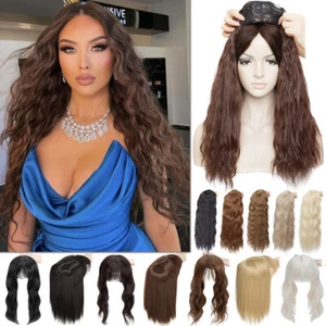 Clip In THICK Neat Topper Extension Bangs Real As Human Hair Piece Fringe Toupee - Picture 1 of 69