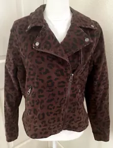NWT Torrid Leopard Cheetah Print Brown Corduroy Moto Style Jacket Plus Size 0 12 - Picture 1 of 6
