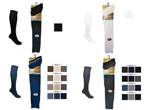 Men's Long Hose 100% Cotton Rib Socks Fit to UK Size 6-11 EUR 39-45 - Picture 1 of 5
