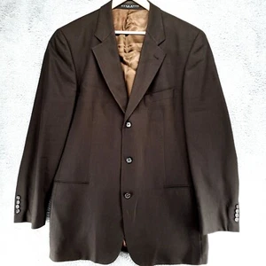 HUGO BOSS Mens 2 Piece Wool Suit 44L 36x32 3 Button Brown - Picture 1 of 24