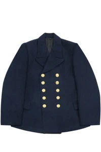 SEGUNDA GUERRA MUNDIAL Alemana Kriegsmarine EM azul marino lana GUISANTE chaqueta túnica - Imagen 1 de 4