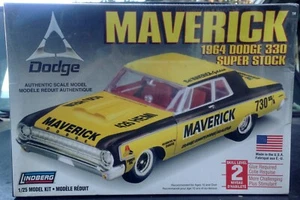 Bill Maverick 1964 Dodge 330 Super Stock Lindberg 1/25 Scale Plastic Model Kit - Picture 1 of 3
