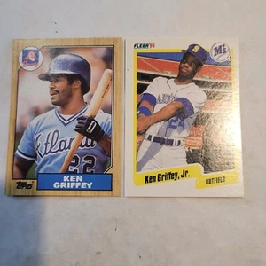 Ken Griffey Jr. 1991 Fleer, Ken Griffey Sr. 1987 Topps, envío gratuito - Imagen 1 de 2