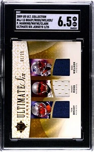 2009 Ultimate 6 Jerseys GOLD Brady Moss Welker Manning Wayne Clark SER#01/25 - Picture 1 of 2