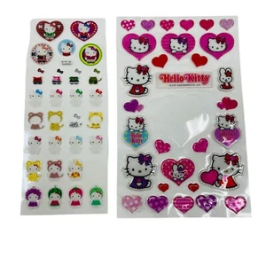 SANRIO HELLO KITTY Vintage 2008 Animal Plastic Stickers Red Pink Heart Partial - Picture 1 of 4