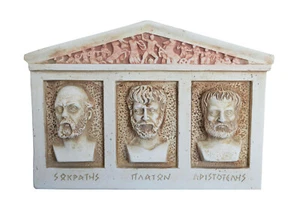 Socrates Plato Aristotle sculpture Relief artifact - Picture 1 of 5