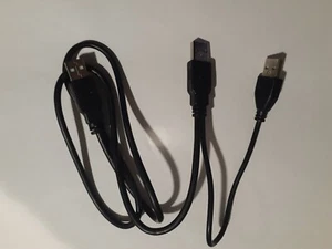 USB 2.0 A Male Plug to Dual USB 2.0 A Male Extension Y Splitter Cable Cord Black - Picture 1 of 4