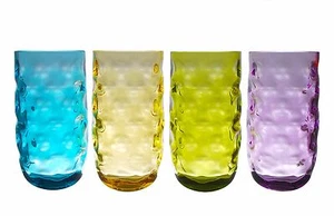 QG Clear Colorful Acrylic Plastic 22oz Water Cup Drinking Glass Tumbler Set of 4 - Picture 1 of 5