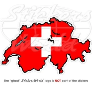 SCHWEIZ LandKarte-Flagge Schweizerische Karte-Fahne Auto Aufkleber Vinyl Sticker - Picture 1 of 1