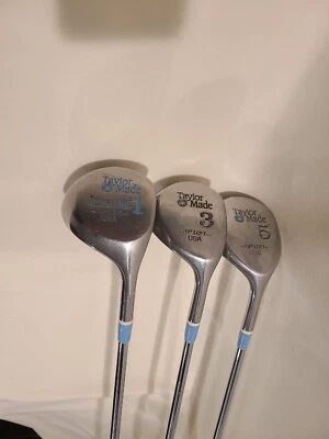 3 Vintage Taylor Made 1, 3, 5, Metal Wood 12, 17, 23, Loft Driver Golf Club - Image 1 of 4