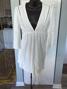 NWT Blooming Jelly XS Swimsuit Coverup V Neck Chiffon Bathing Suit Beach Dress - Picture 1 of 6