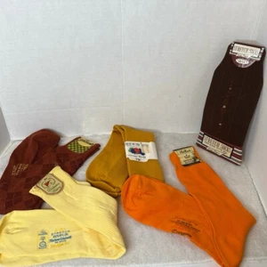 Vintage 70’s NOS NWT Men’s Nylon Stretch Socks Lot of 5 - Size 10-13 Asst Colors - Picture 1 of 5